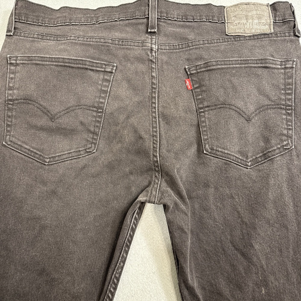 JEANS STRAIGHT Levi's 505 MENS 38X34 Regular Black Wash STRETCH - Picture 5 of 8